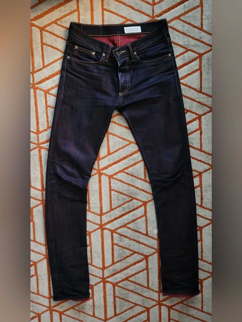 Gustin #321 - Japan Red Fire, Selvedge Denim, Size 31 Skinny